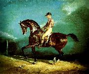 charles emile callande jockey montant un cheval de course oil